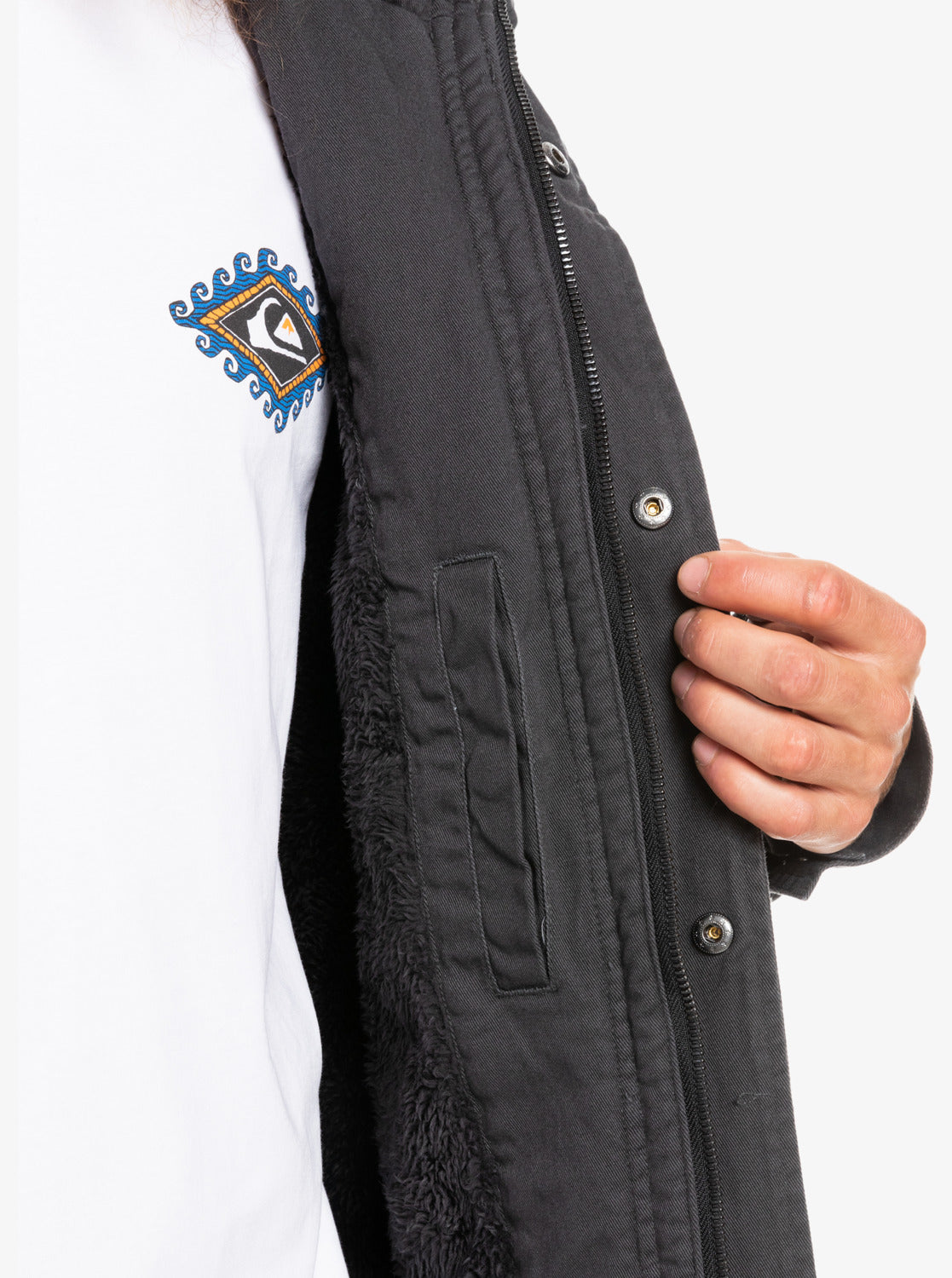 Quiksilver Mens Magesty Crush Hooded Jacket Tarmac