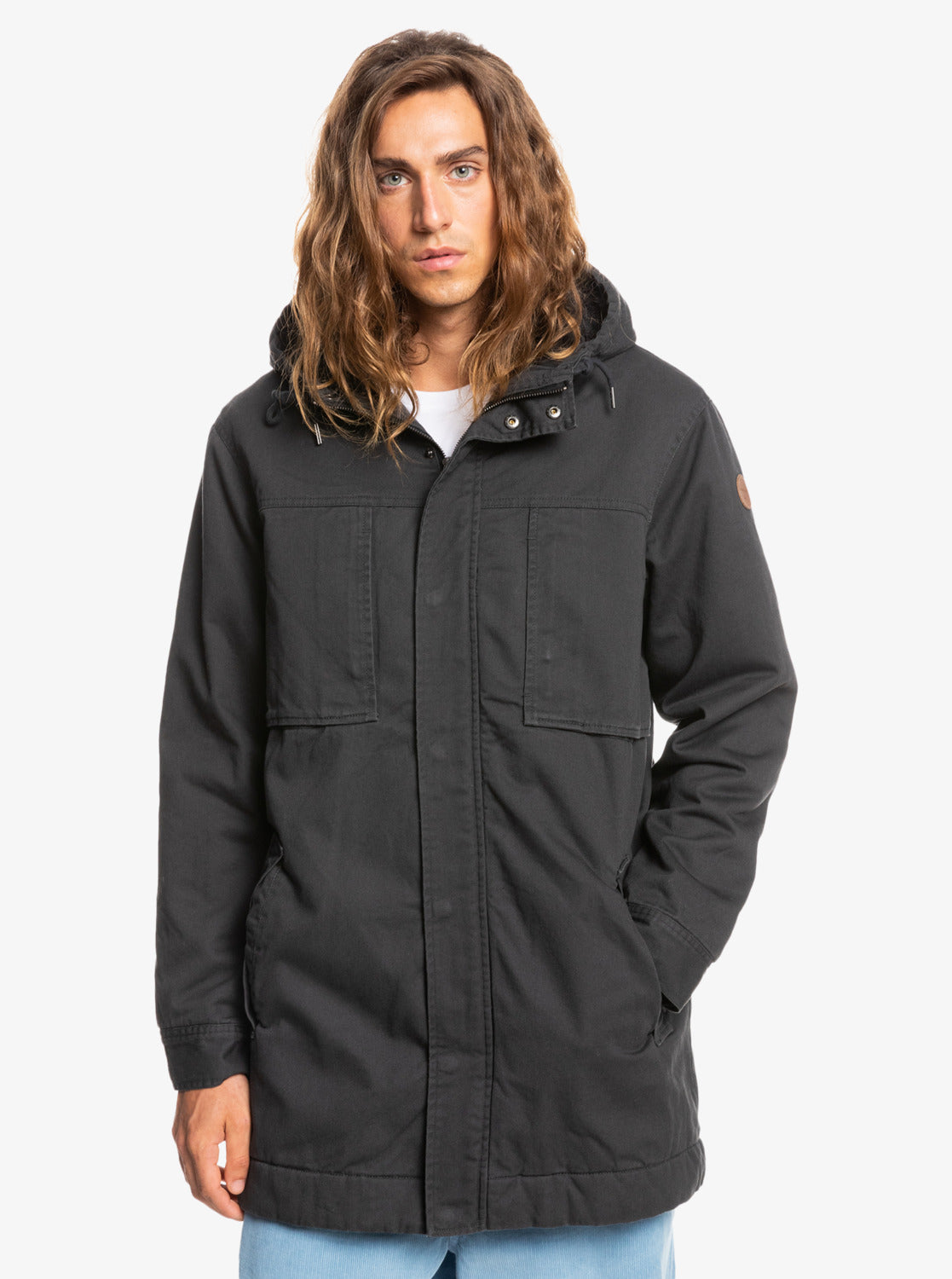 Quiksilver Mens Magesty Crush Hooded Jacket Tarmac