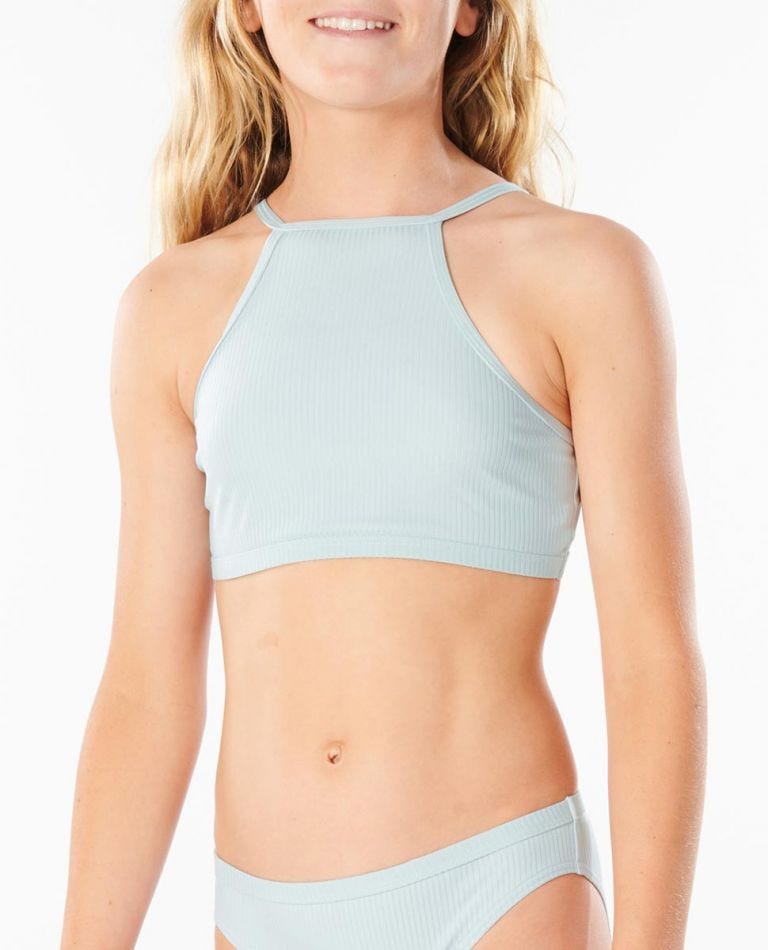 Rip Curl Girl Luxe Rib Bikini Set (8 - 16 years) Light blue