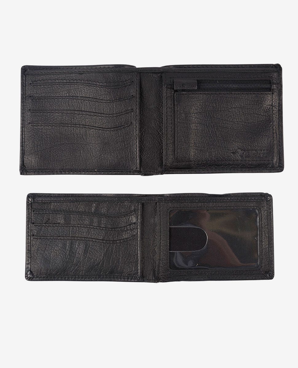 Rip Curl K-Roo RFID 2 In 1 Leather Wallet BLACK