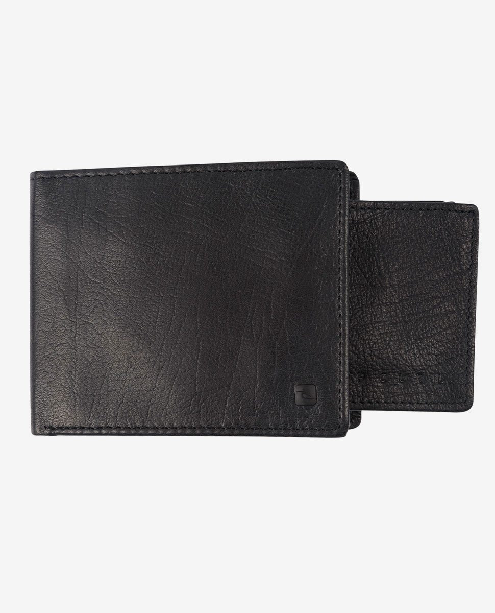 Rip Curl K-Roo RFID 2 In 1 Leather Wallet BLACK