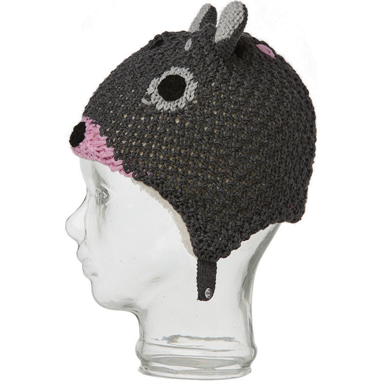 Rojo Snow Bear Girls Beanie Grey Marle