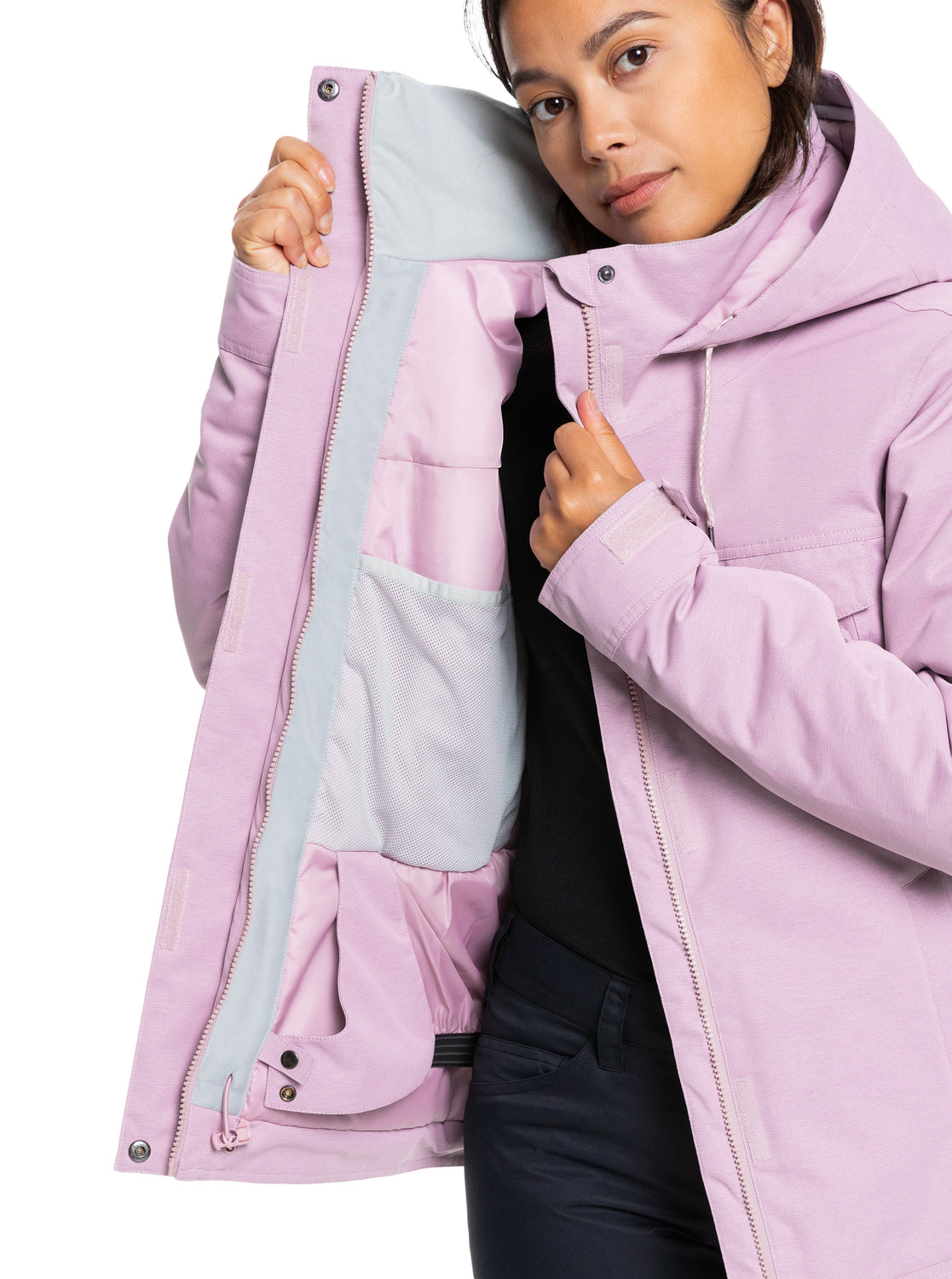 Roxy Womens Billie Snow Jacket Dawn pink
