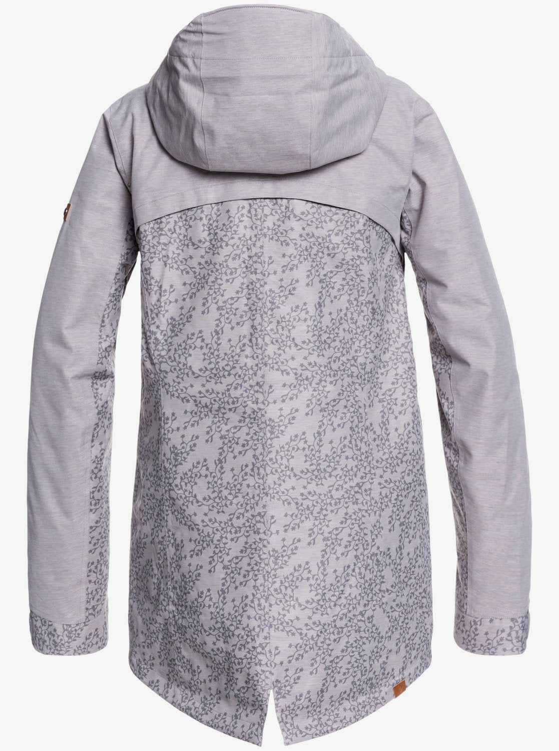 Roxy Womens Stated Parka Snow Jacket Heather grey blurry flowers