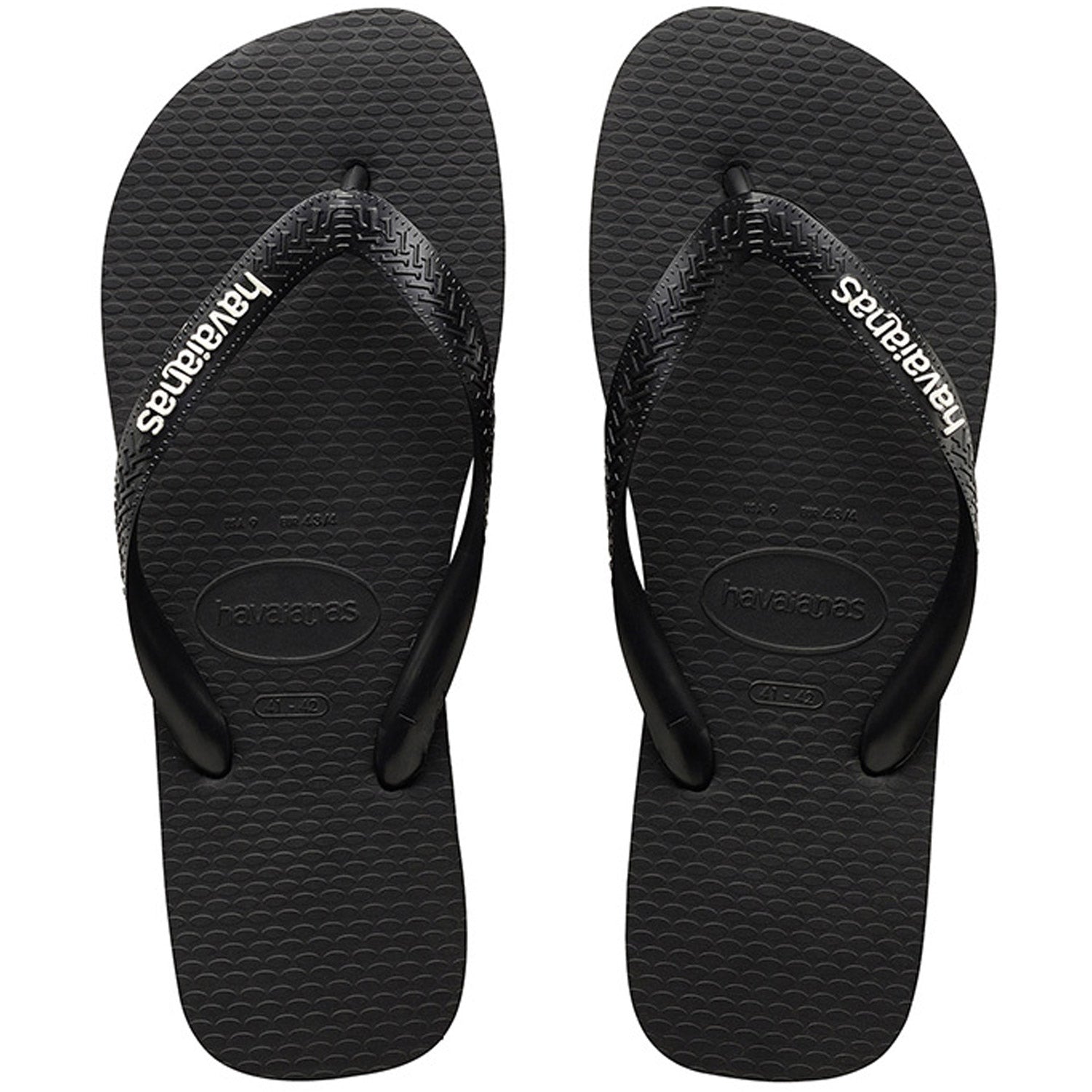Rubber Logo Thongs Black Glacial White
