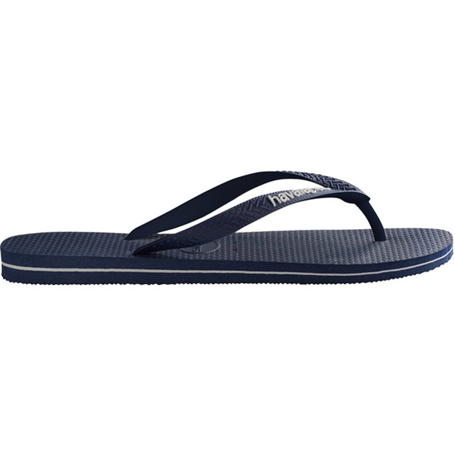 Rubber Logo Thongs Navy Blue White
