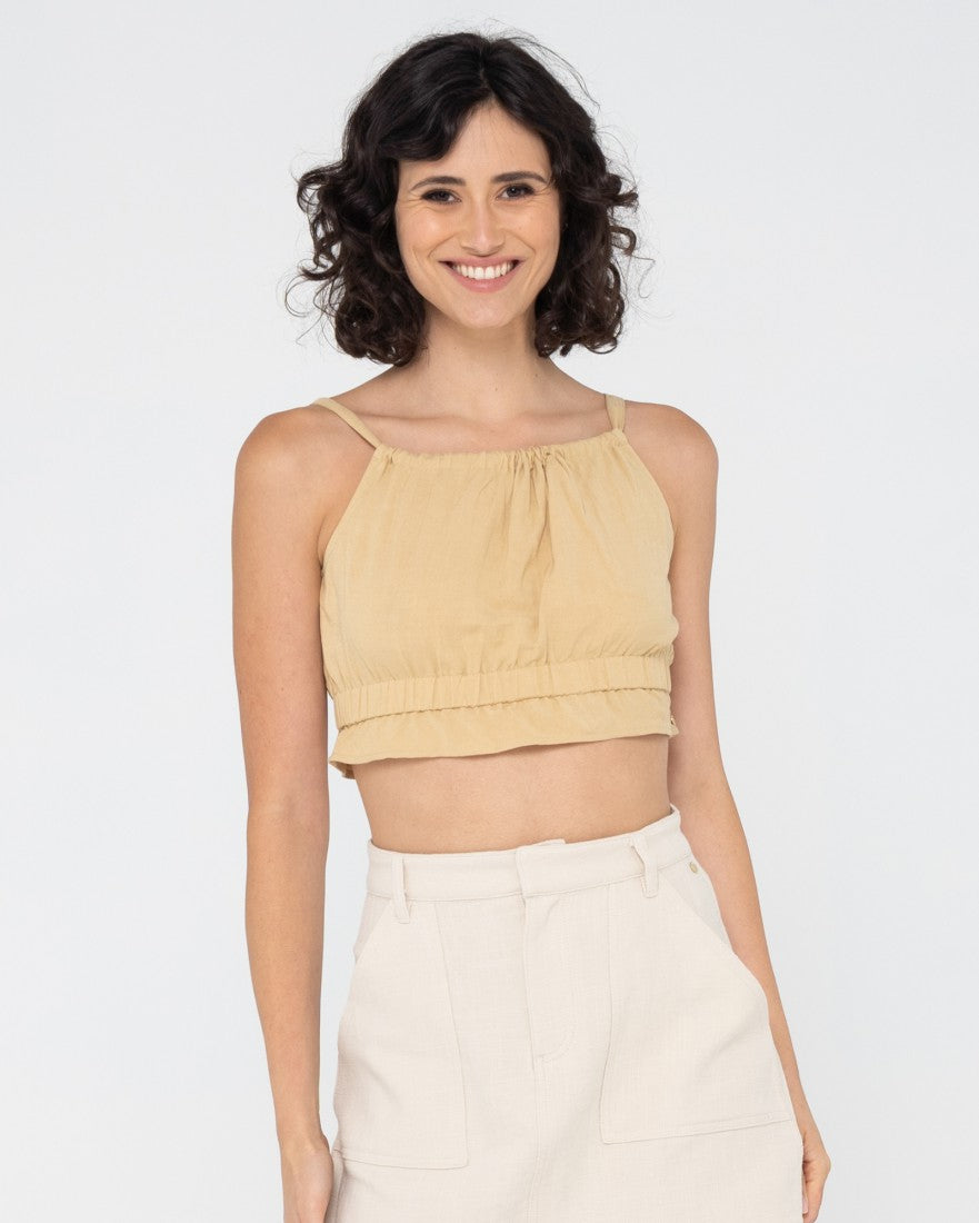 Rusty Saltwater Reversible Crop Top PASTEL YELLOW