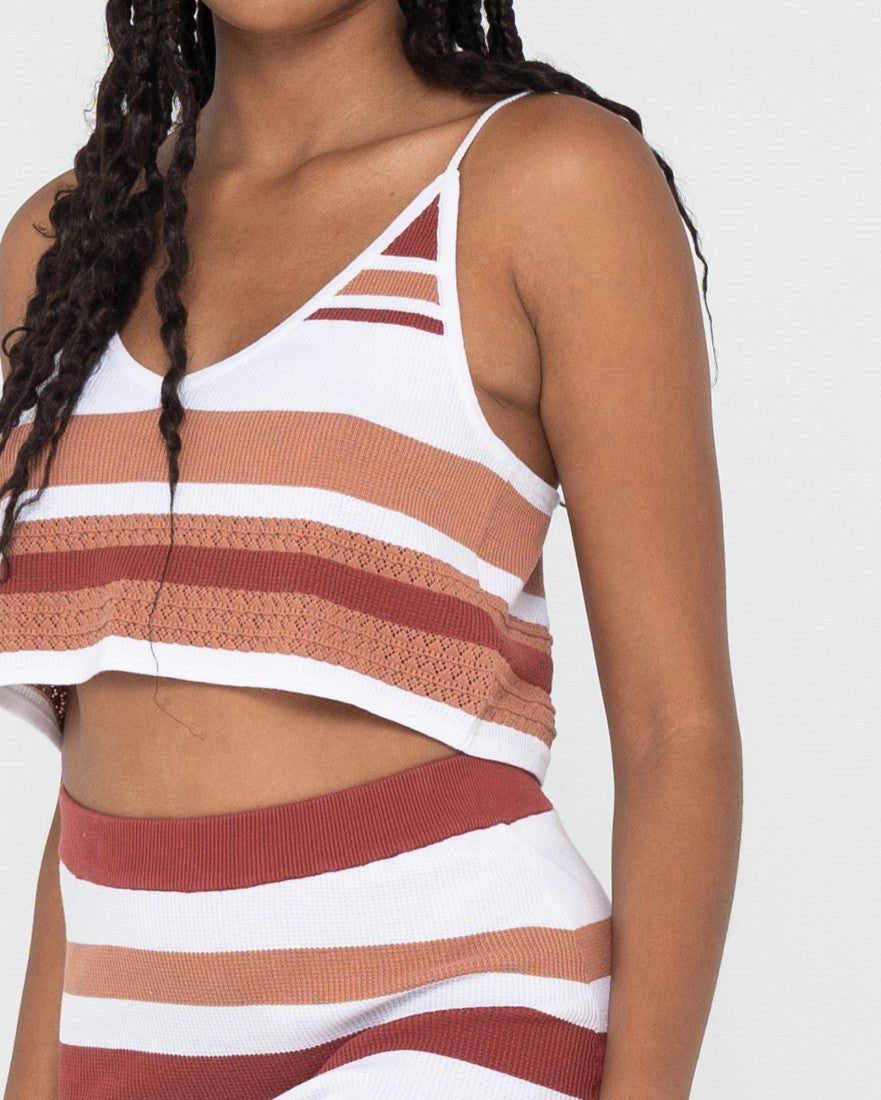 Rusty Sandbar Knitted Crop Top COCOA BROWN