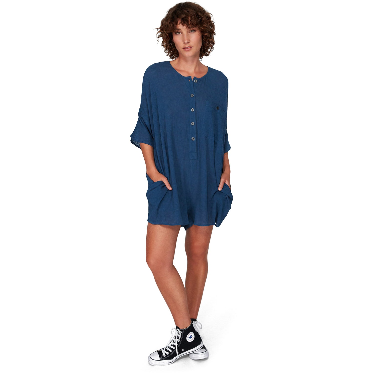 RVCA Air Weave Romper Dark Denim