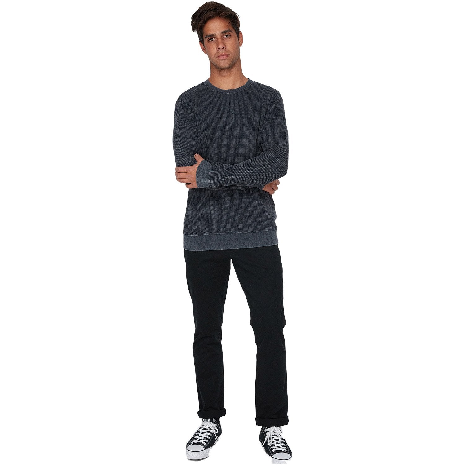 Rvca Carded Waffle Crew RVCA Black