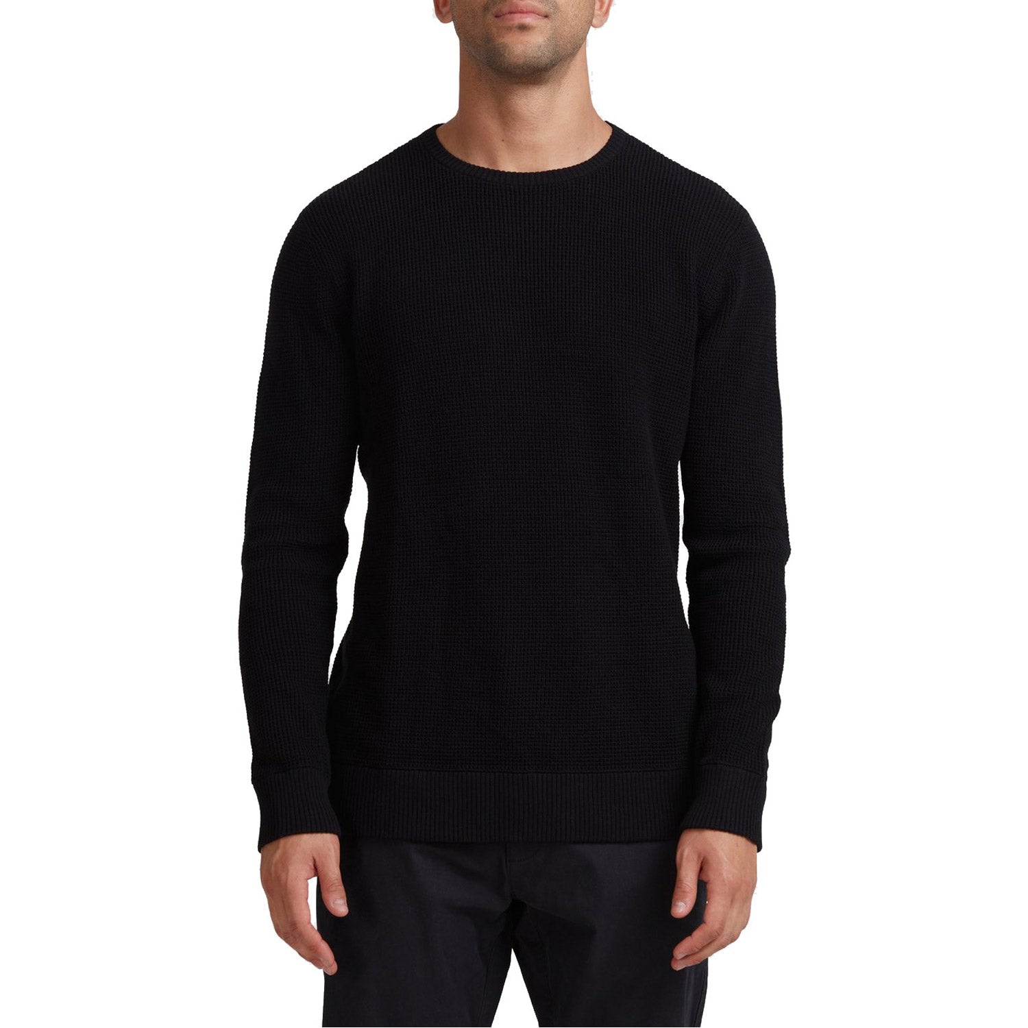 RVCA Carded Waffle Crew Black