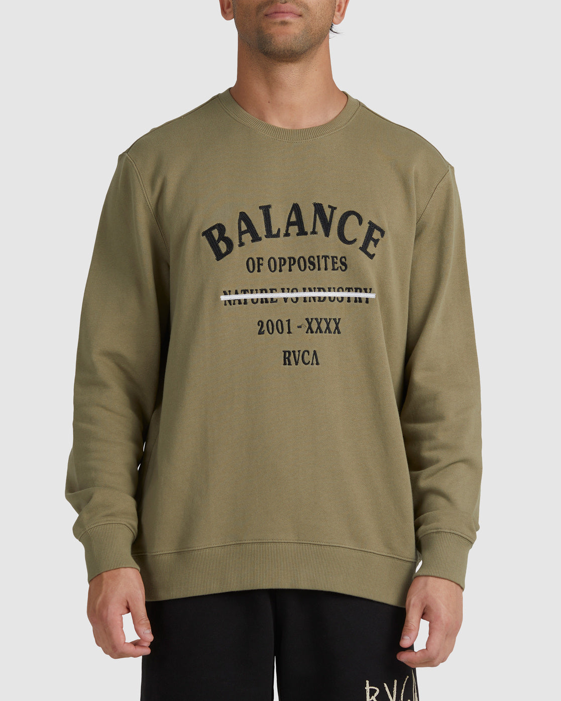 RVCA CROSSED OUT CREW ALOE