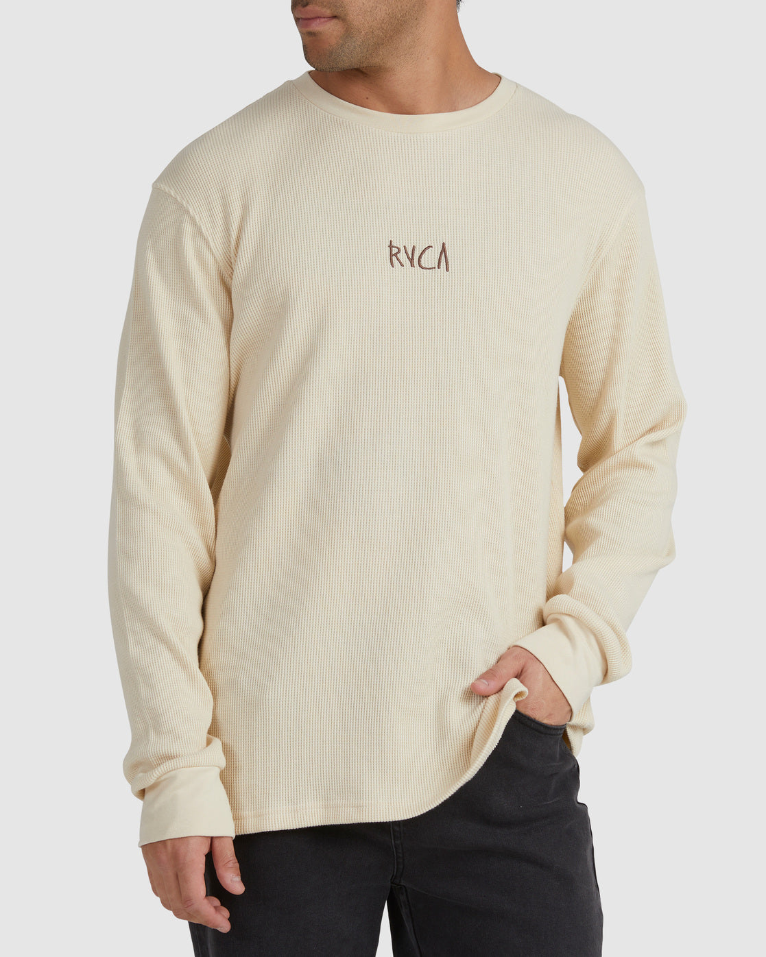 RVCA DECKER WAFFLE LS BLEACHED