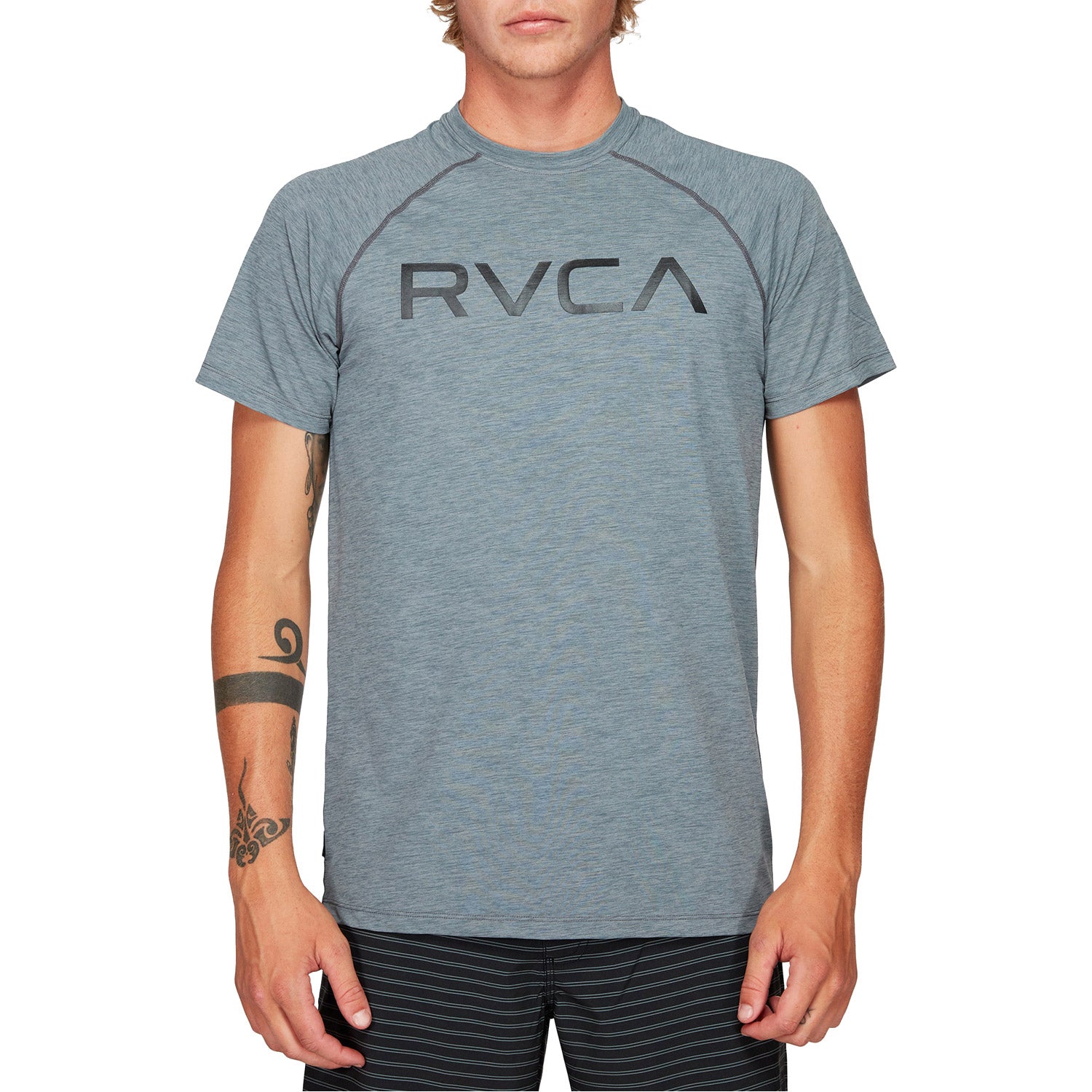 RVCA Micro Mesh Rashie Grey Noise