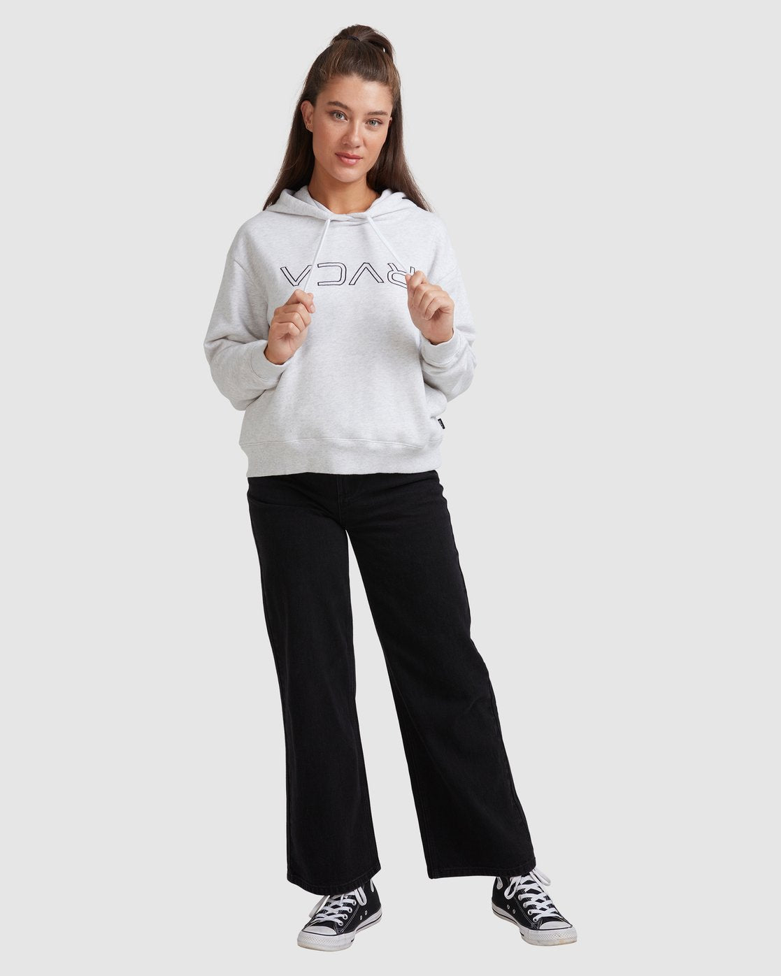 RVCA RVCA FLIPPED HOODIE Snow marle