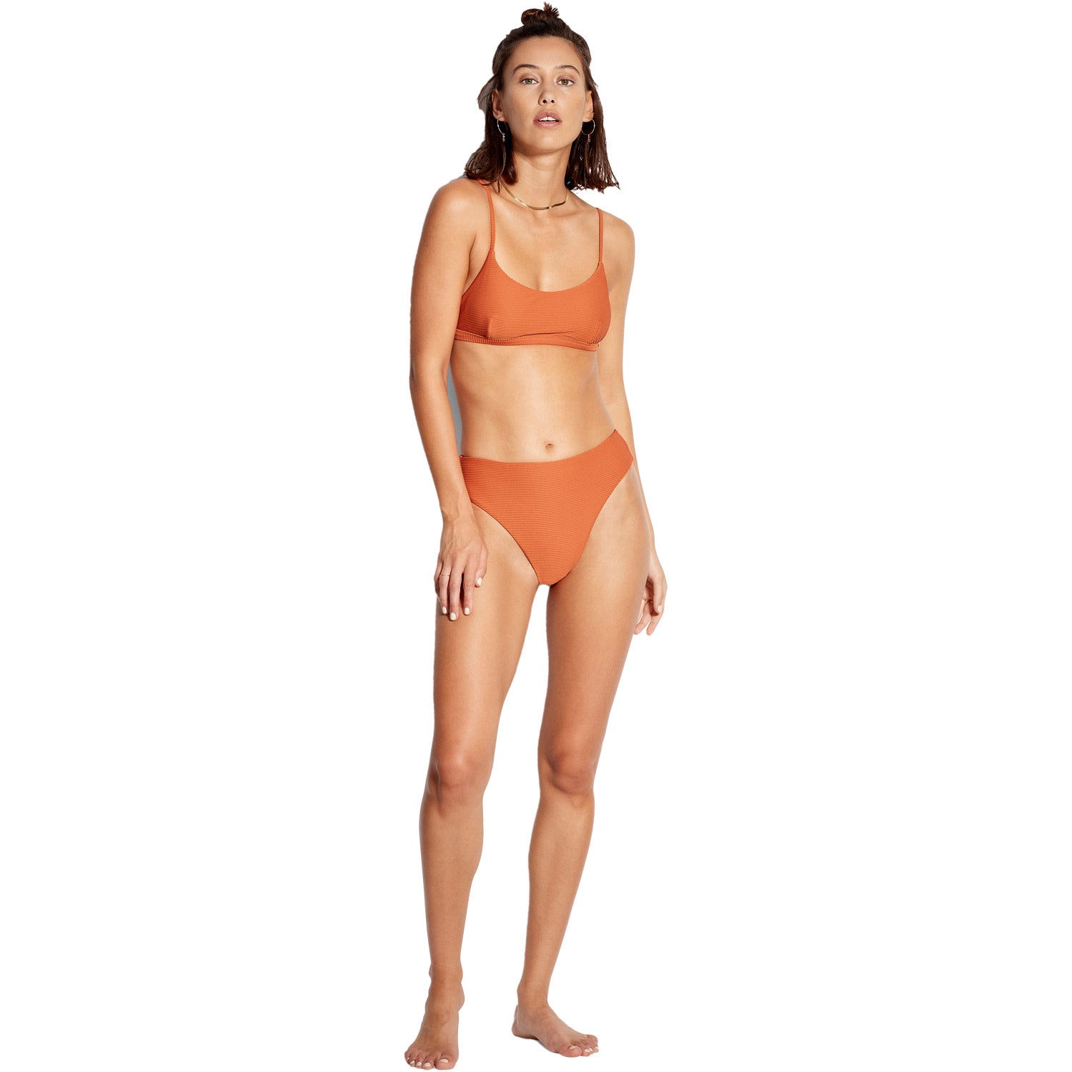 Seafolly Essentials Hi Rise Bikini Bottom Pumpkin