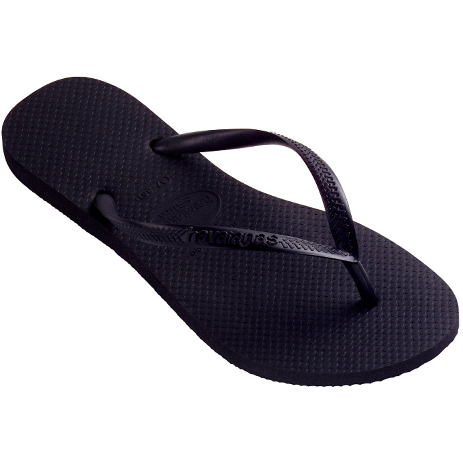 Slim Basic Thongs Black