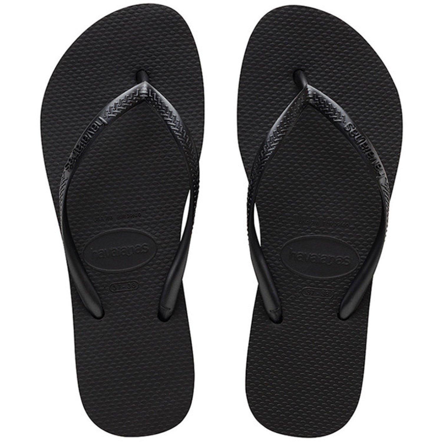 Slim Flatform Thongs Black