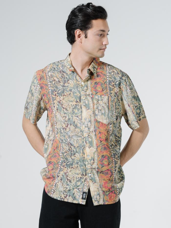 Thrills June Street Blues Short Sleeve Shirt - Cream Cream