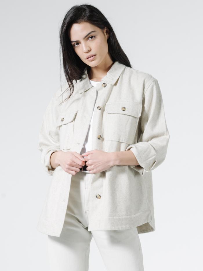 Thrills Tara Overshirt - Unbleached Unbleached
