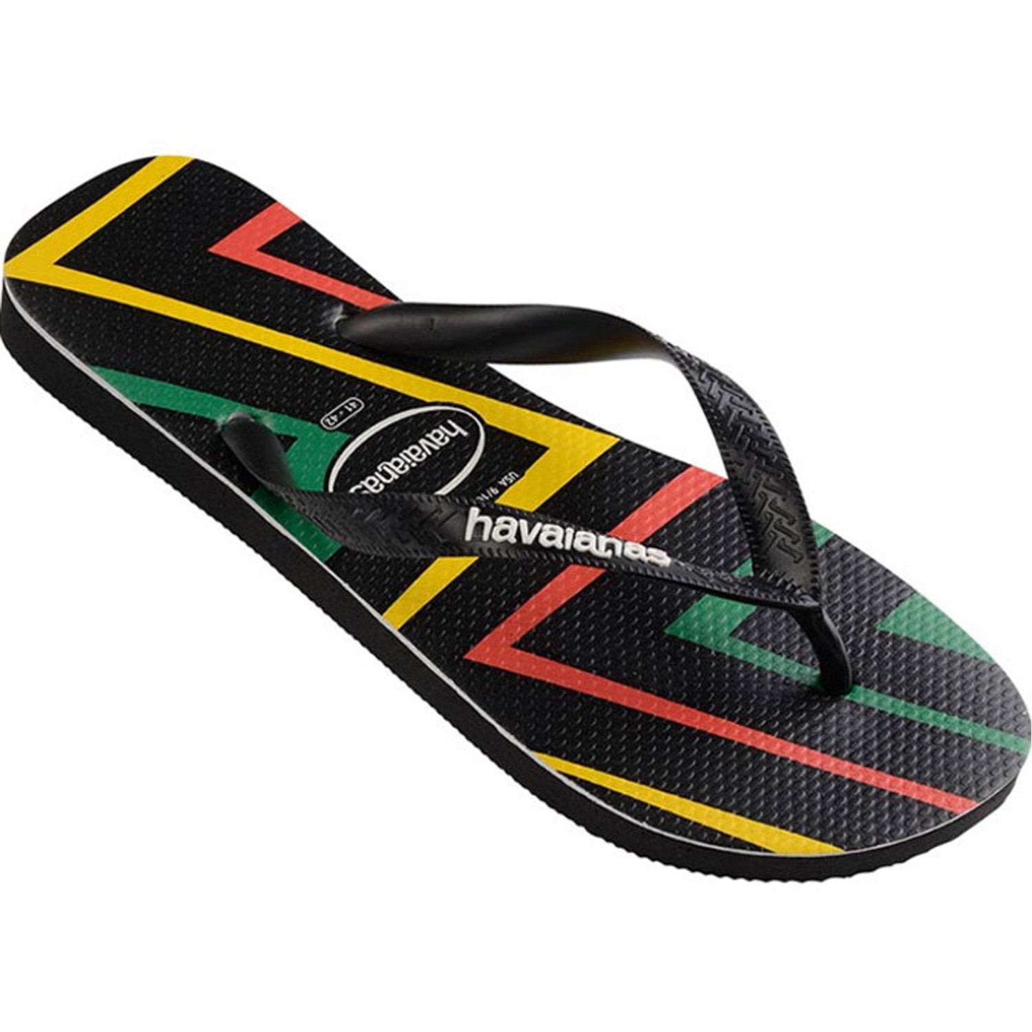 Top Zig Zag Thongs Black Black