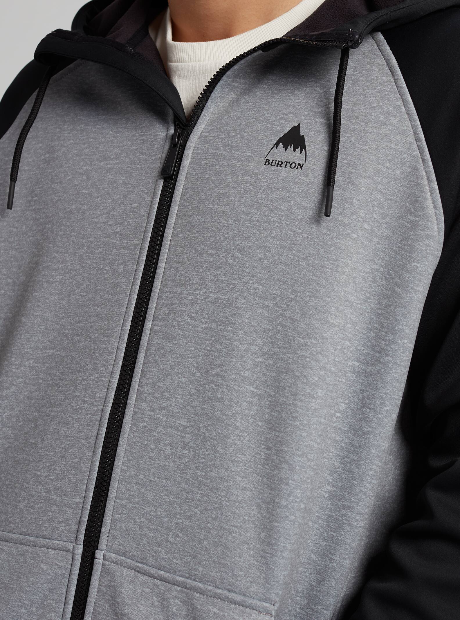 Burton Men's Burton Crown Weatherproof Full-Zip Fleece Gray Heather/True Black