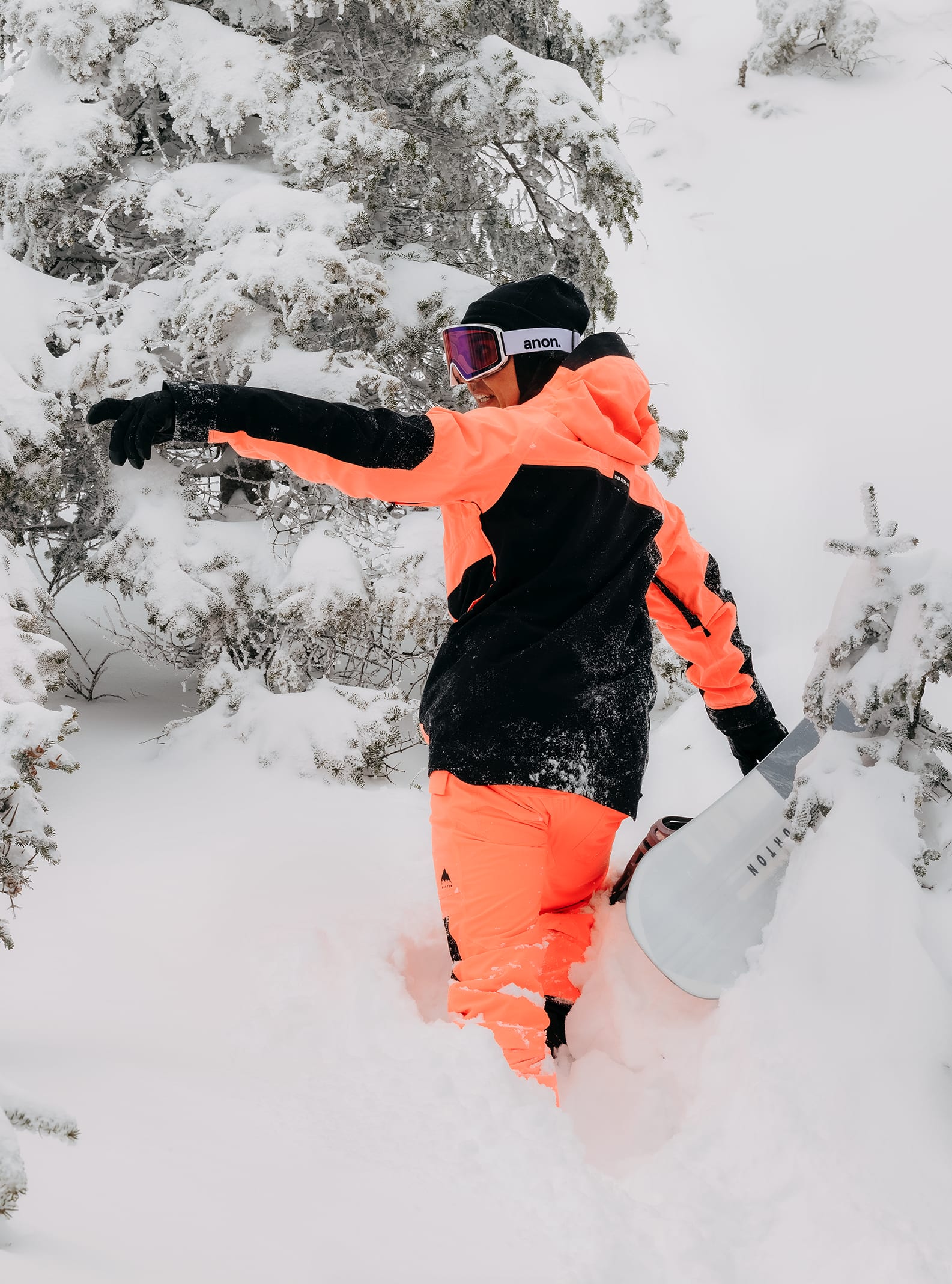 Burton Men's Burton Frostner 2L Anorak Jacket Tetra Orange/True Black