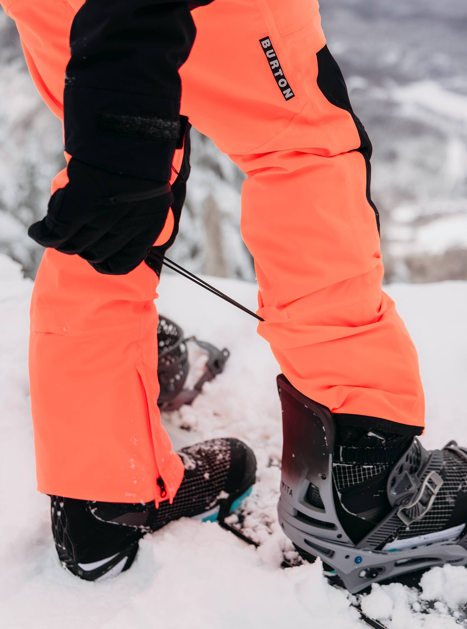 Burton Men's Burton Southside 2L Pants (Slim Fit) Tetra Orange/True Black