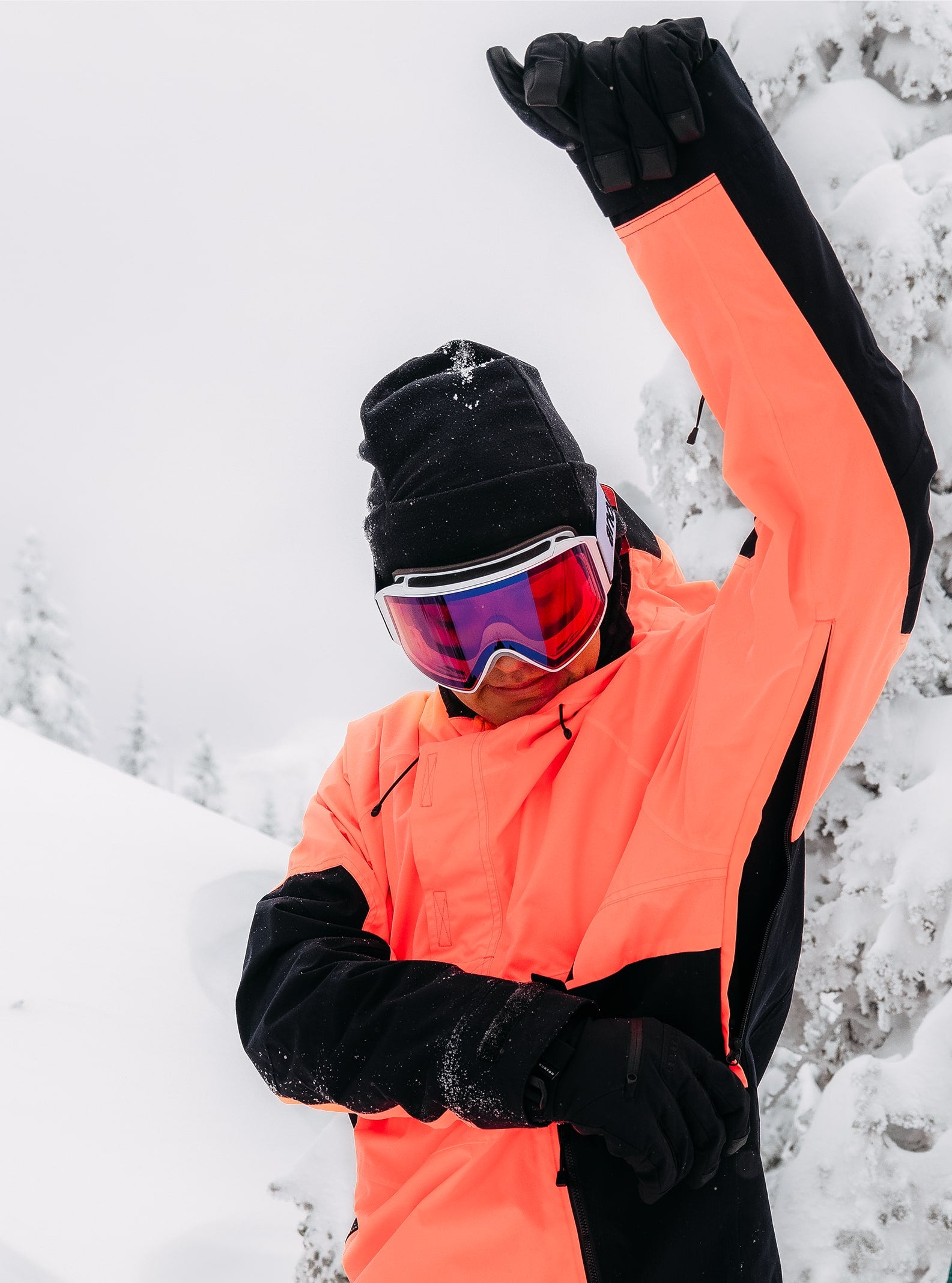 Burton Men's Burton Frostner 2L Anorak Jacket Tetra Orange/True Black