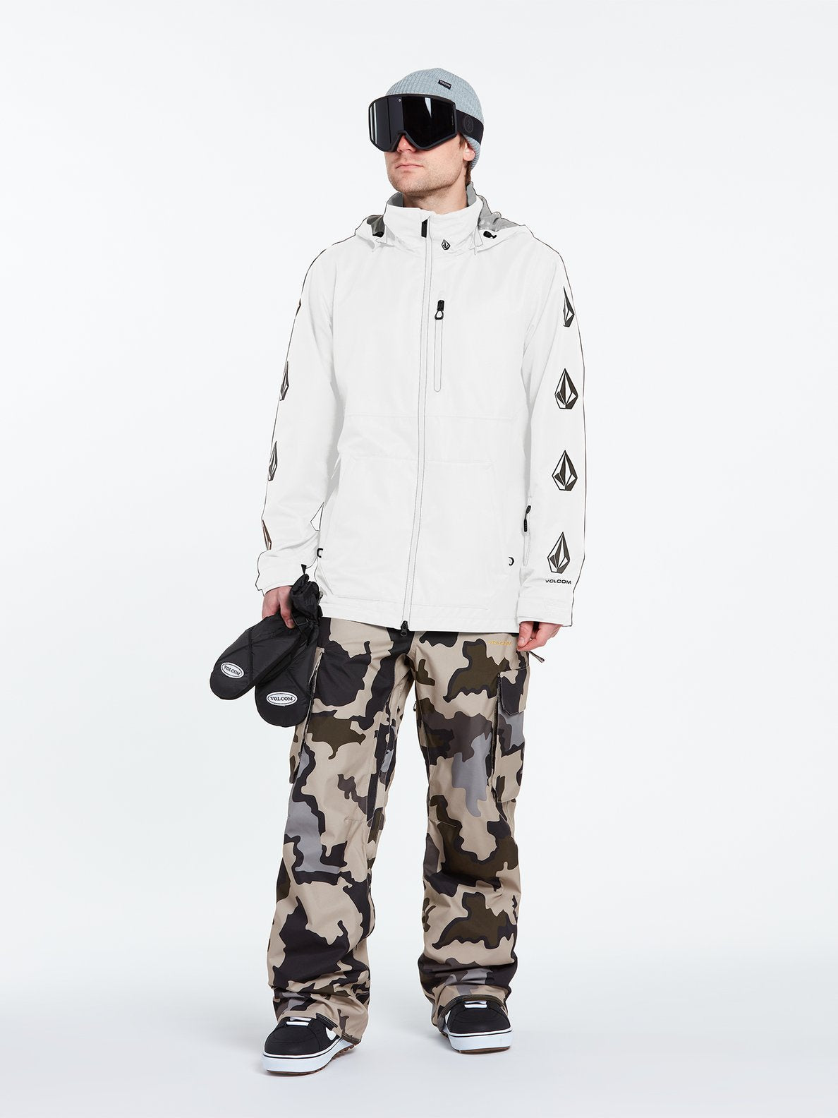 Volcom Mens Deadly Stones Jacket - White White