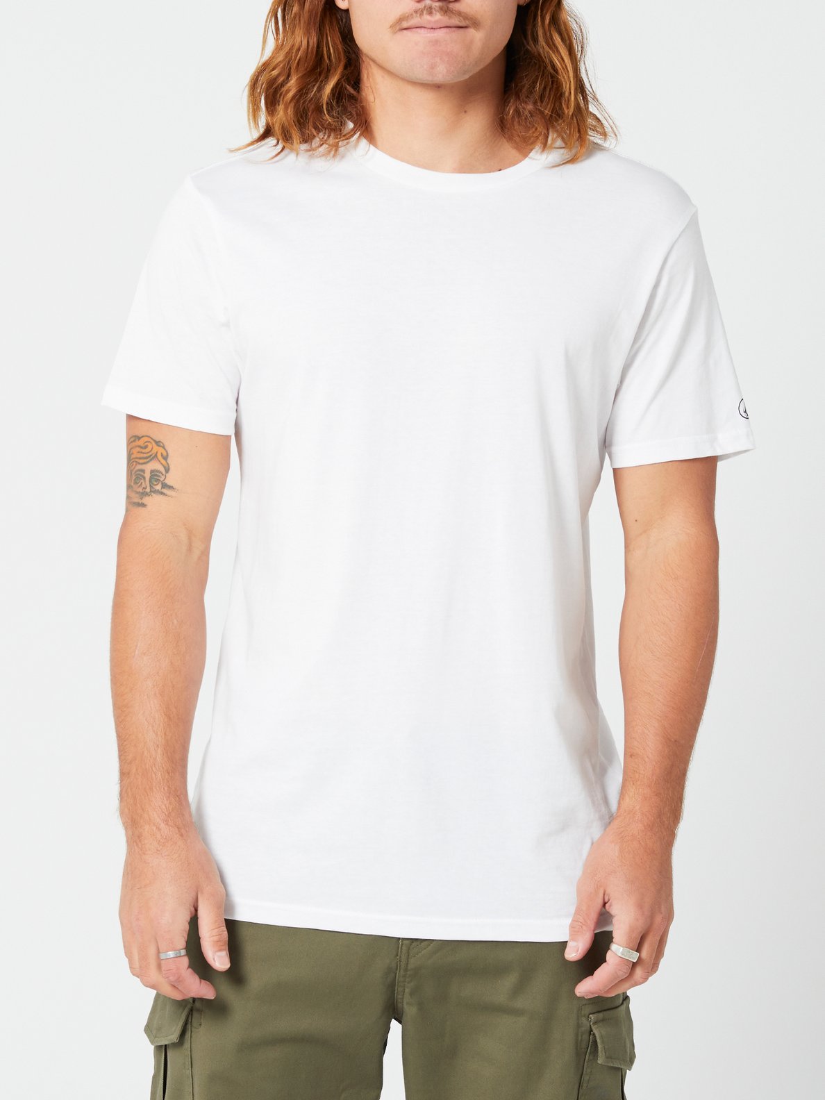 Volcom Solid Short Sleeve Tee - Smokey Blue White