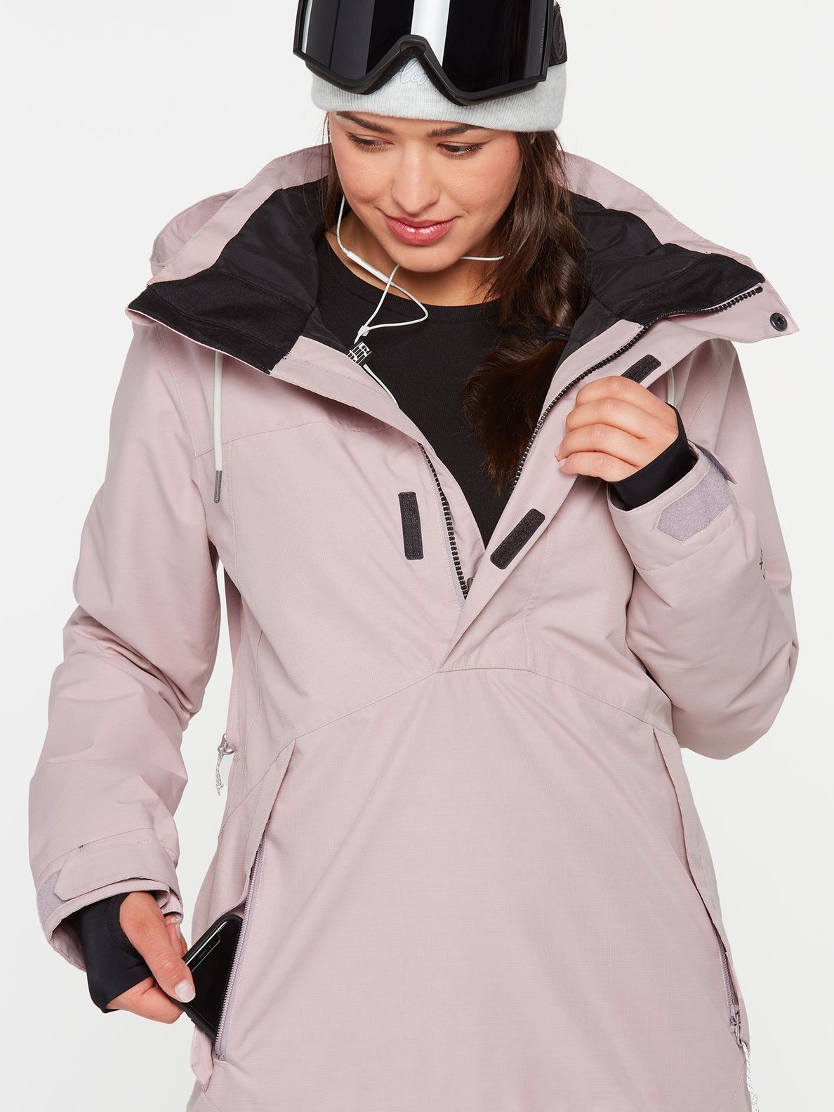 Volcom Womens Fern Insulated Gore Pullover - Hazey Pink Hazey pink