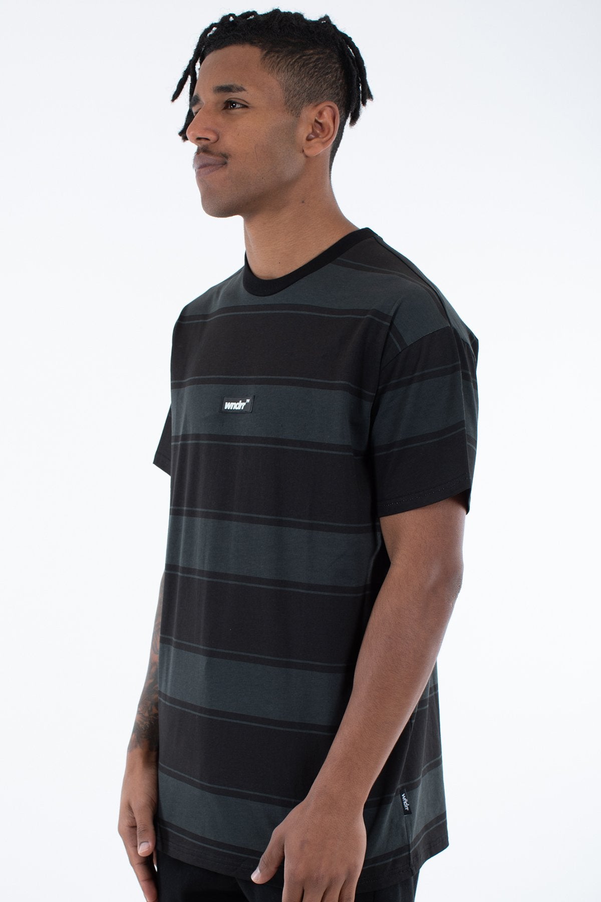 WNDRR OUTFIELD STRIPE TEE Black