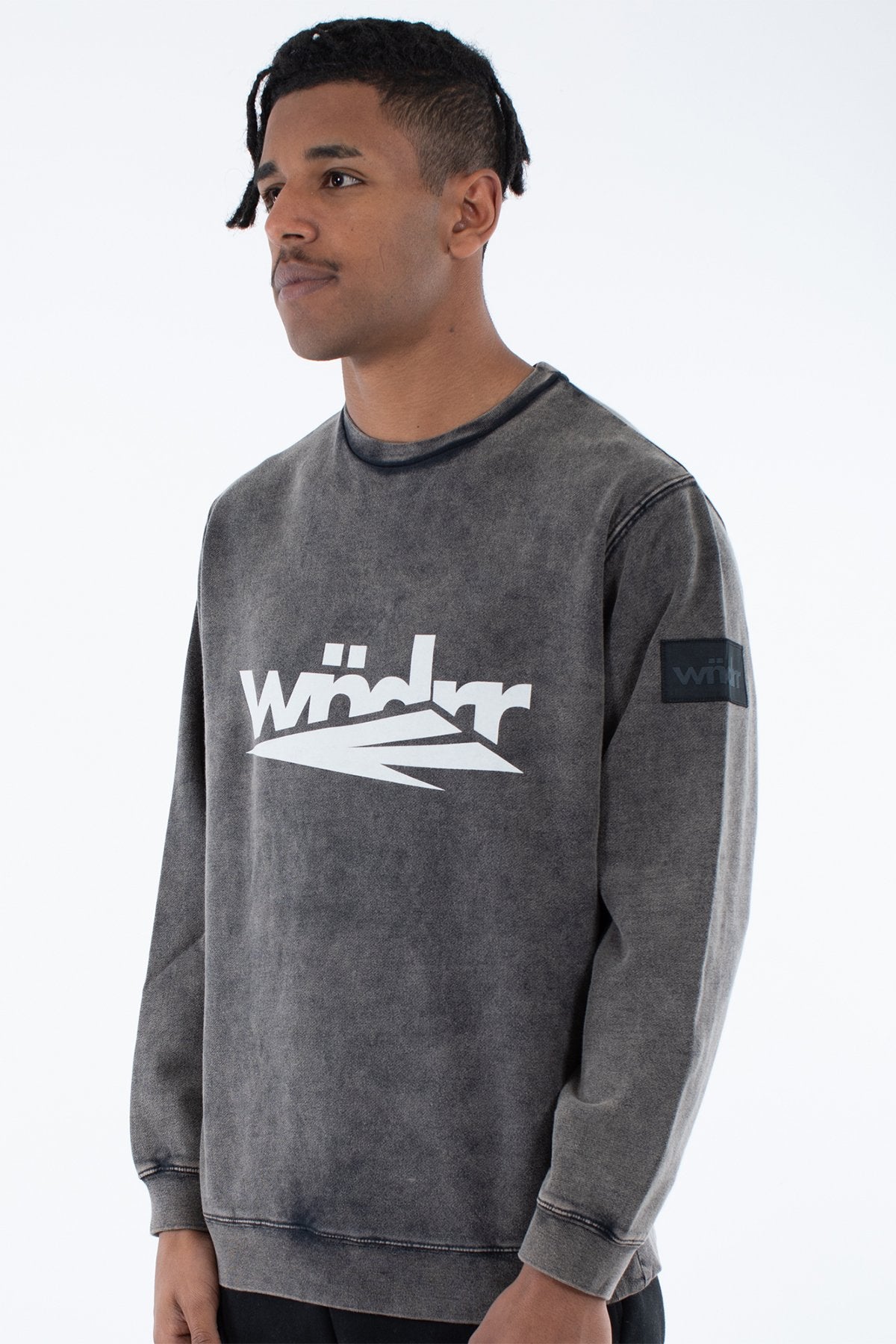 WNDRR TRAILS CREW SWEAT Washed black