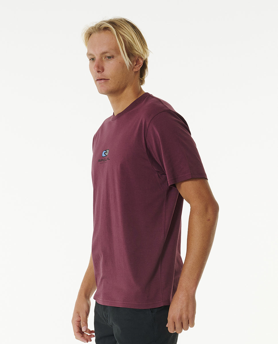 Ripcurl Pill Icon Short Sleeve Tee Maroon