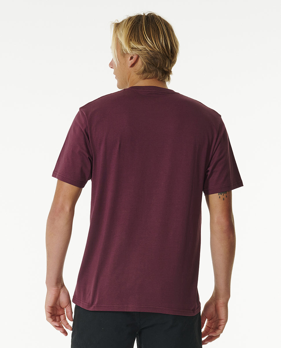 Ripcurl Pill Icon Short Sleeve Tee Maroon