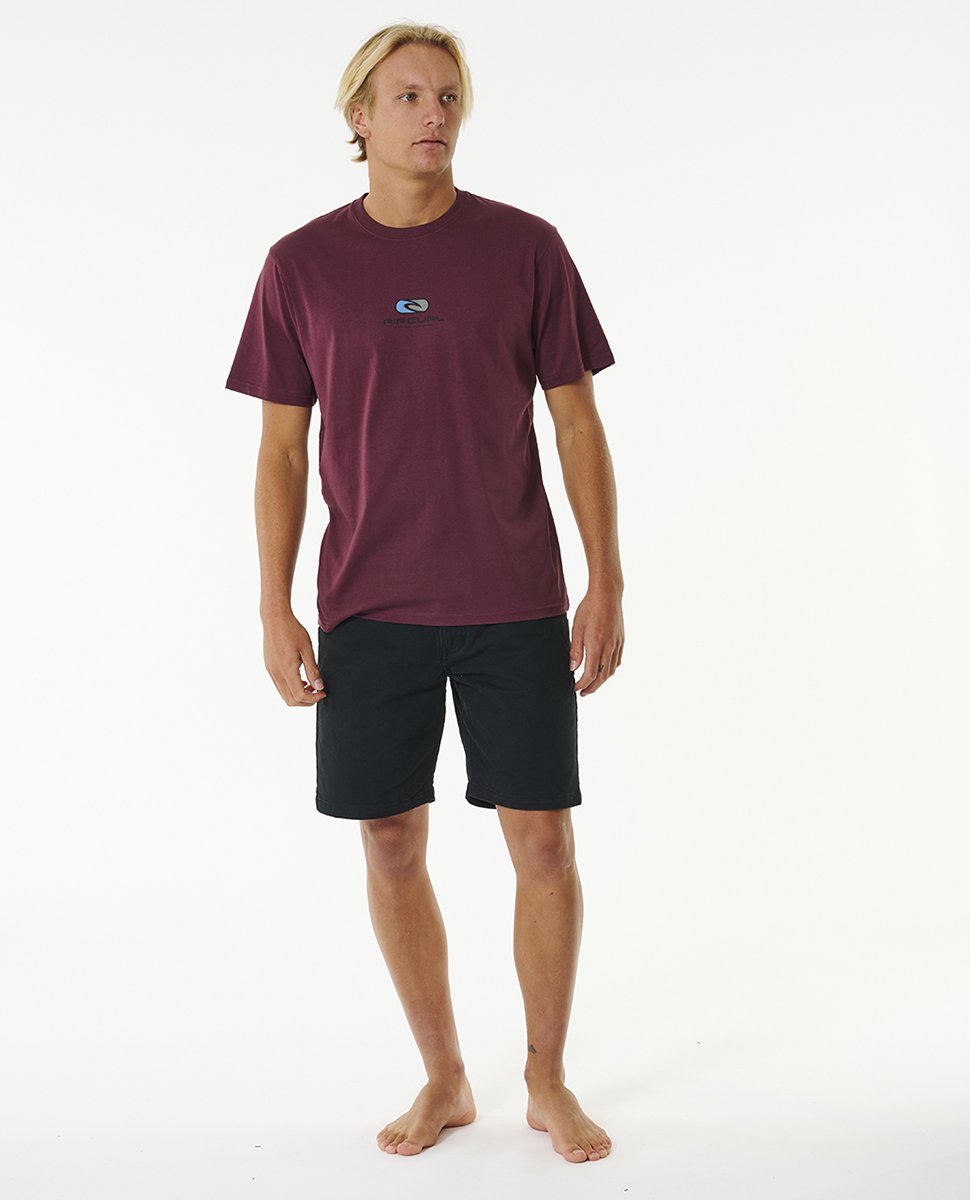 Ripcurl Pill Icon Short Sleeve Tee Maroon