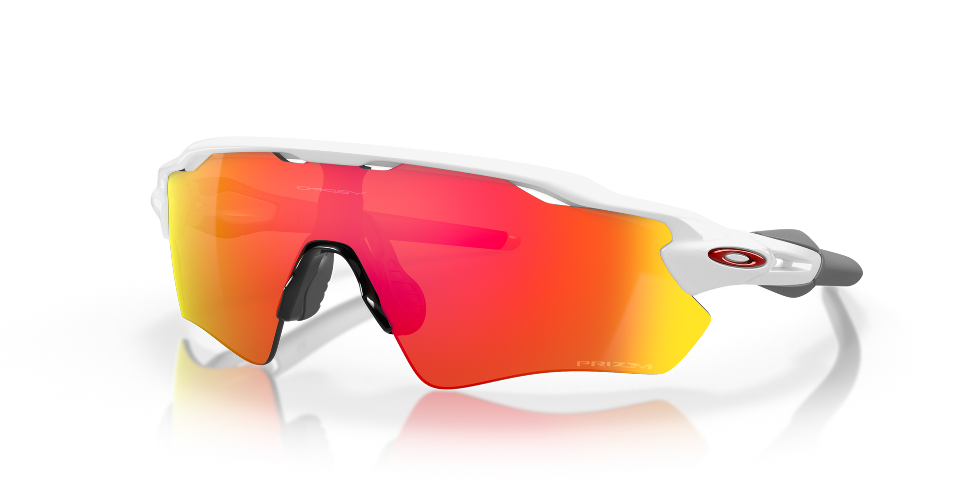 Radar EV Path Team Colors Sunglasses Polished White - Prizm Ruby Lens