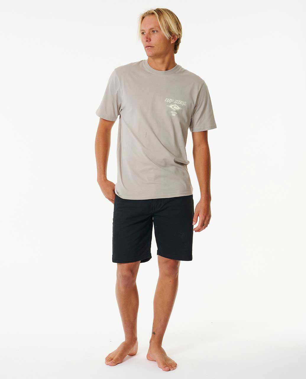 Ripcurl Fade Out Icon Tee Stone