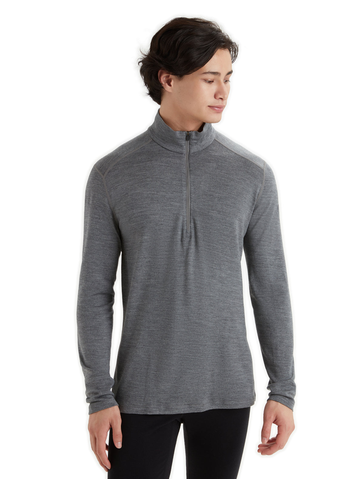 Icebreaker Men's Merino 260 Tech Long Sleeve Half Zip Thermal Top Gritstone Heather