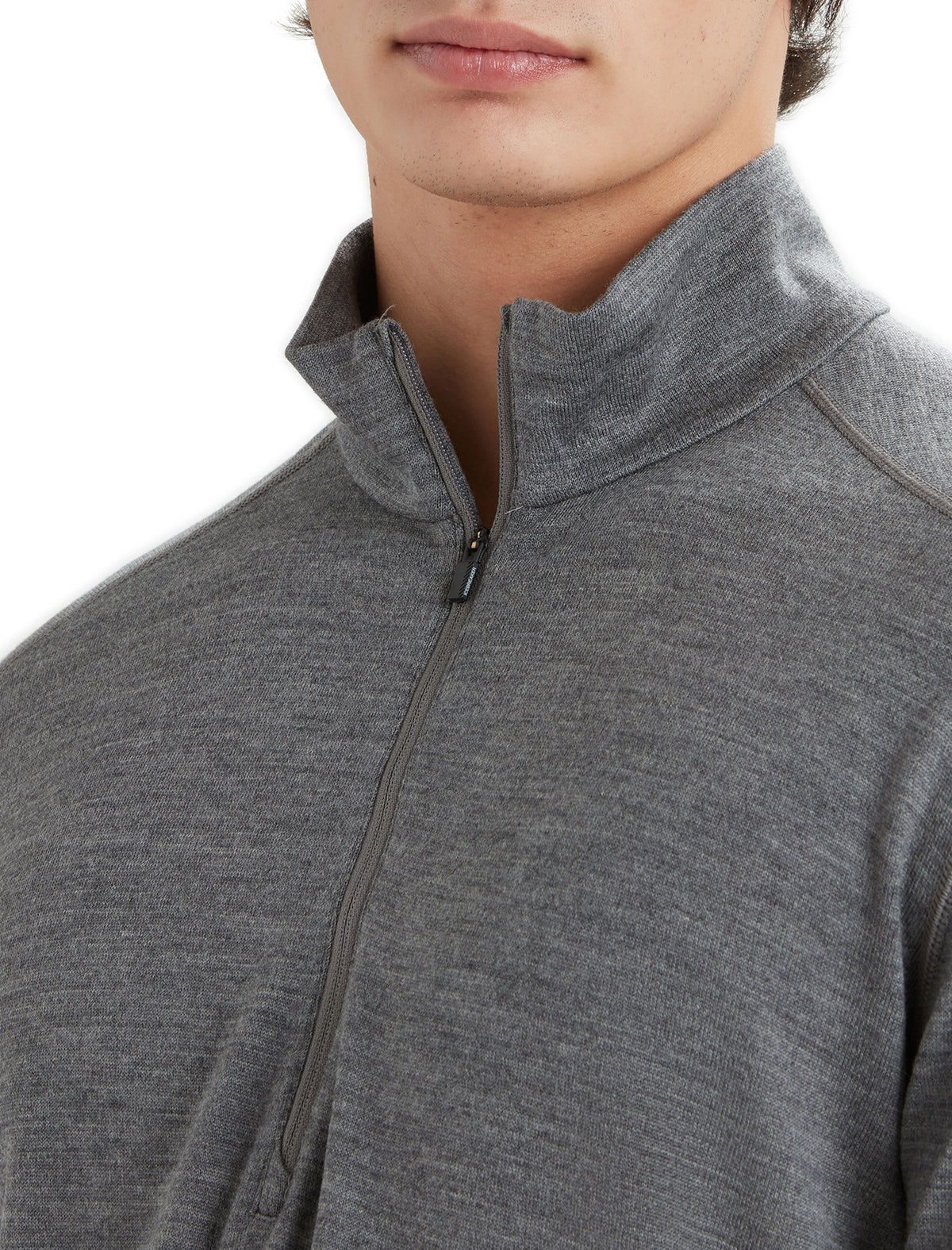 Icebreaker Men's Merino 260 Tech Long Sleeve Half Zip Thermal Top Gritstone Heather