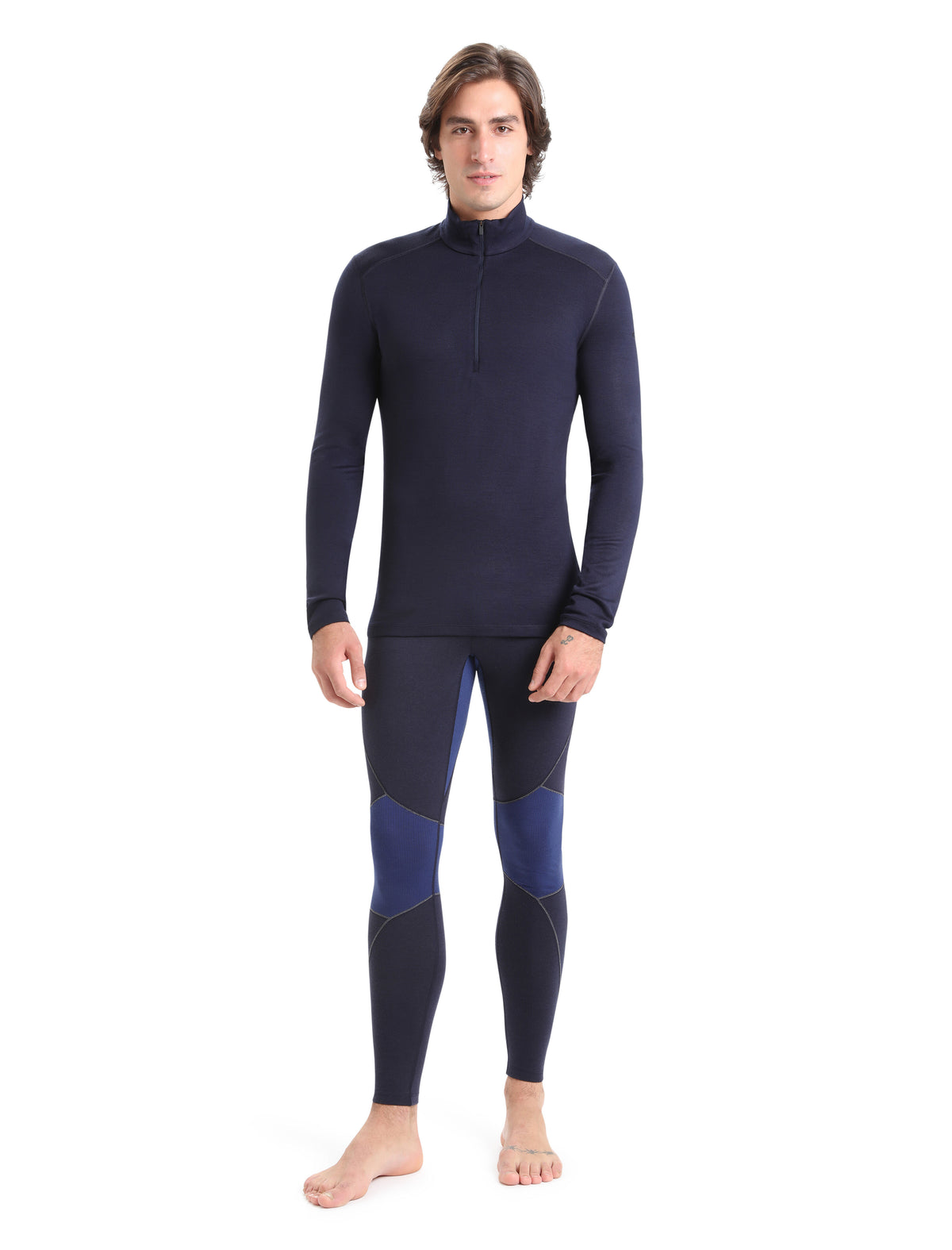 Icebreaker Men's Merino 260 Tech Long Sleeve Half Zip Thermal Top Midnight Navy