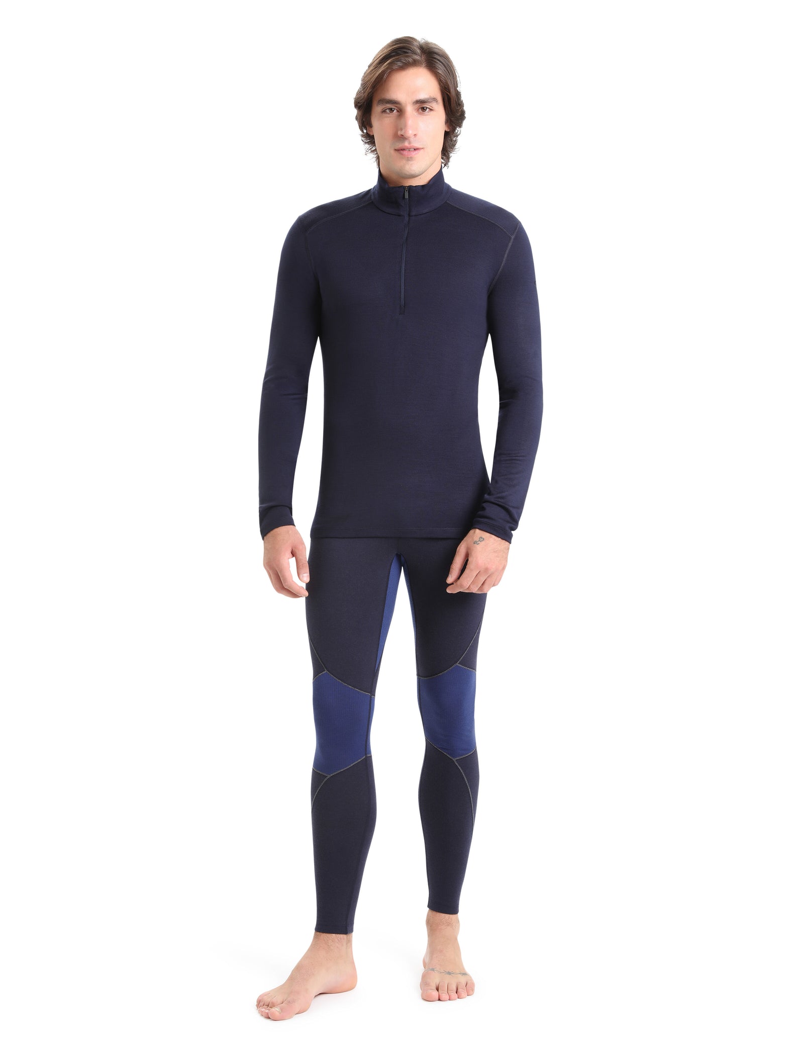 Icebreaker Men's Merino 260 Tech Long Sleeve Half Zip Thermal Top Midnight Navy