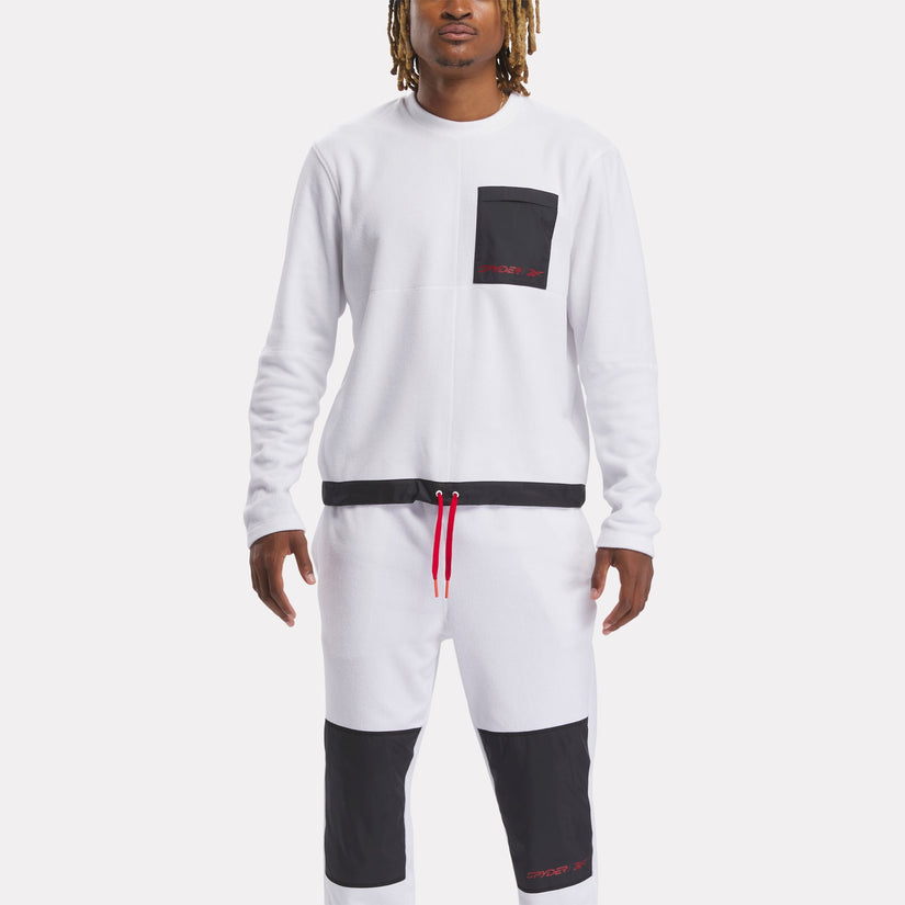 Unisex Spyder X Reebok Mens Lounge Crew Fleece Jacket