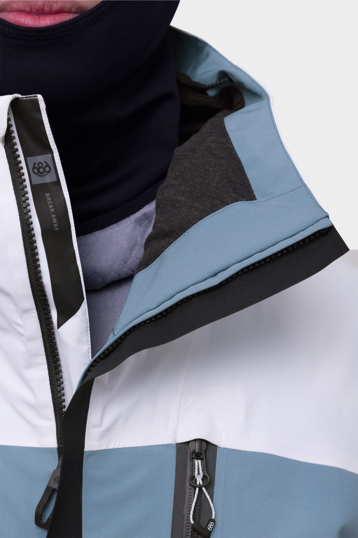 686 Mens Gore-Tex GT Shell Jacket White Steel Blue Black