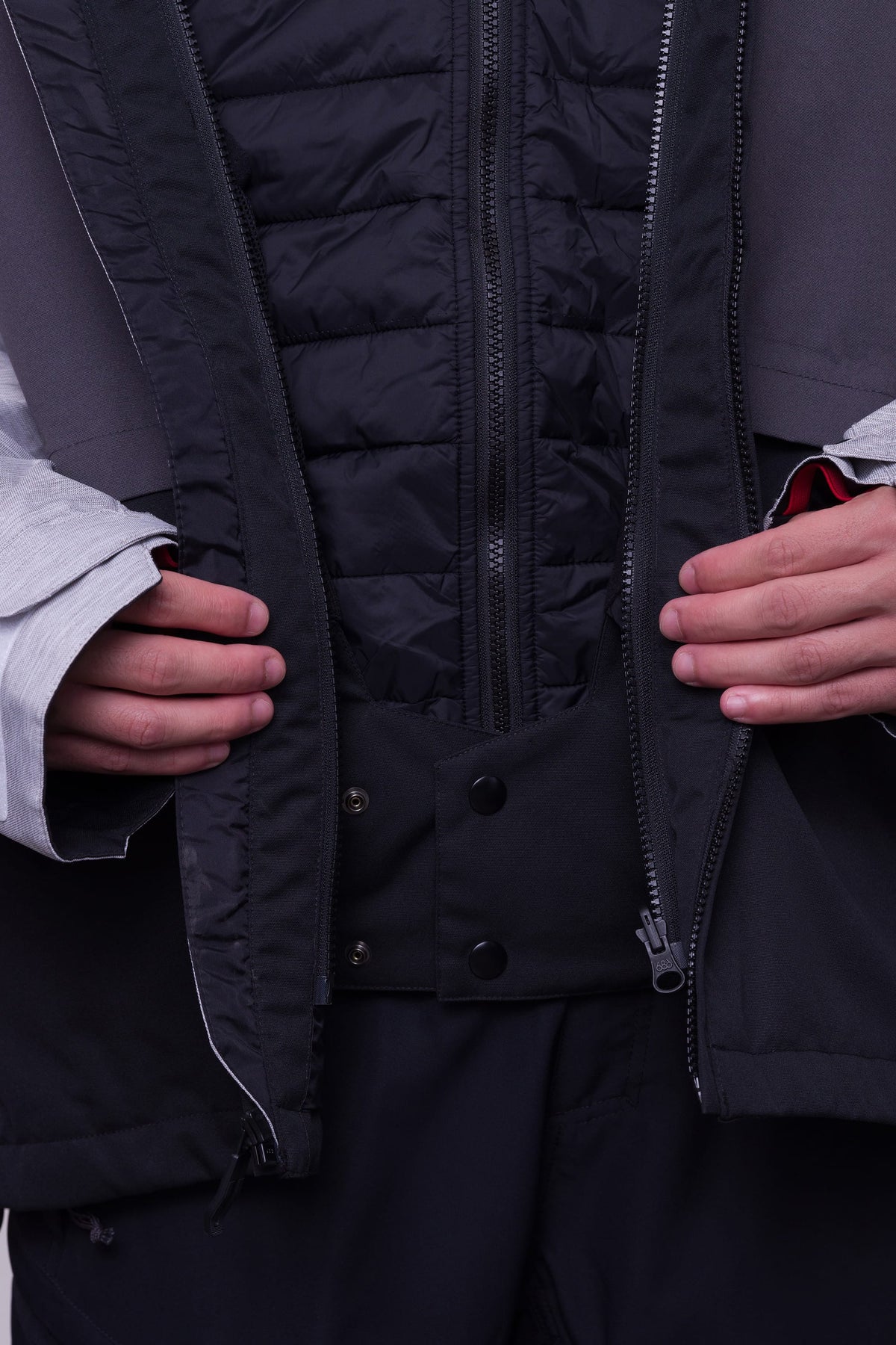 686 Mens Smarty 3-in-1 Form Jacket White Heather  Colourblock