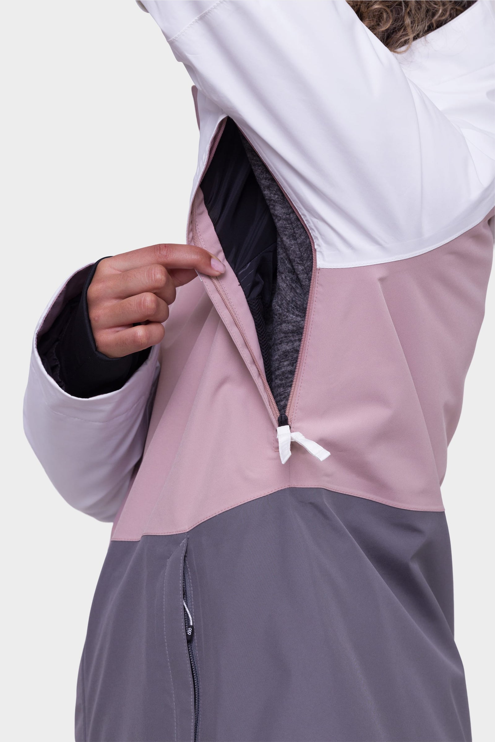 686 Womens Gore-Tex Willow Jacket White Dusty Mauve Rhino Grey