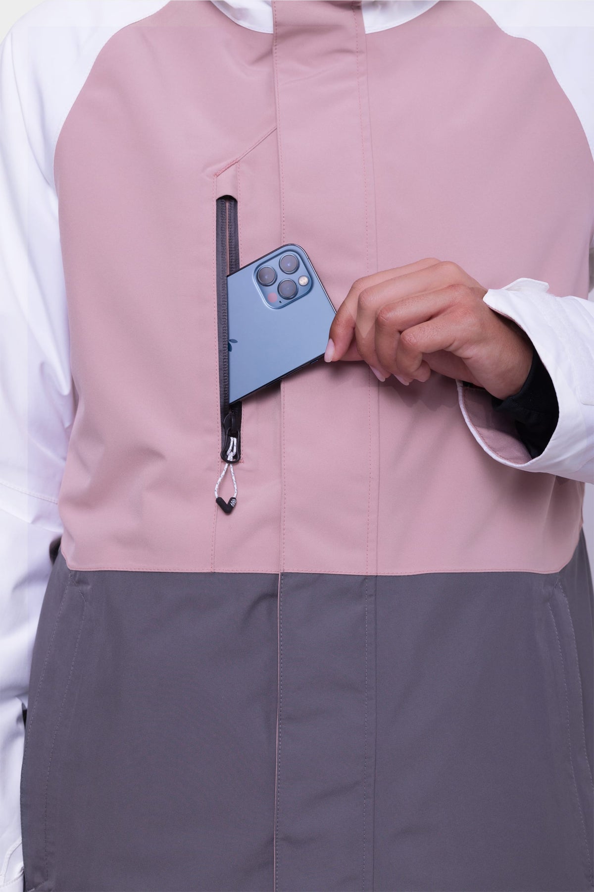 686 Womens Gore-Tex Willow Jacket White Dusty Mauve Rhino Grey