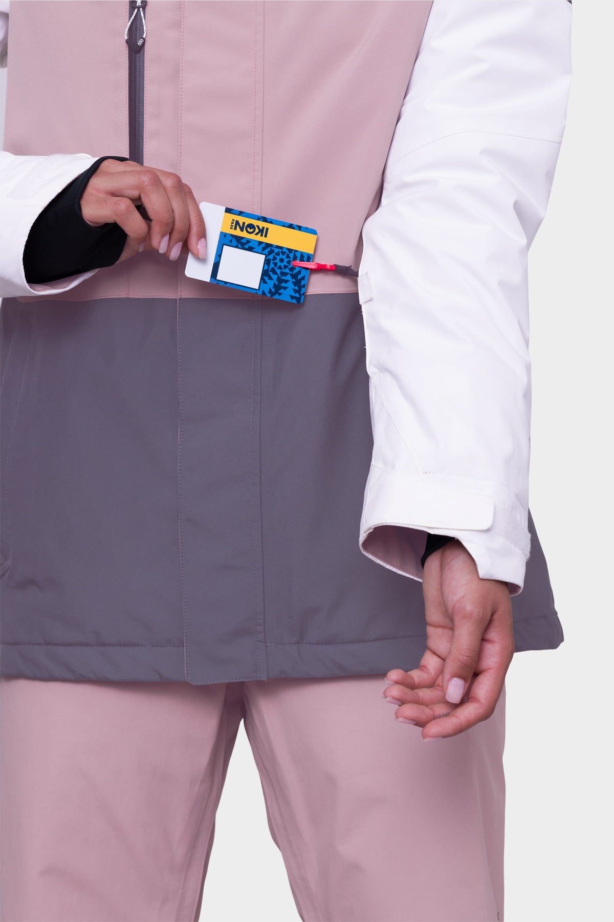 686 Womens Gore-Tex Willow Jacket White Dusty Mauve Rhino Grey