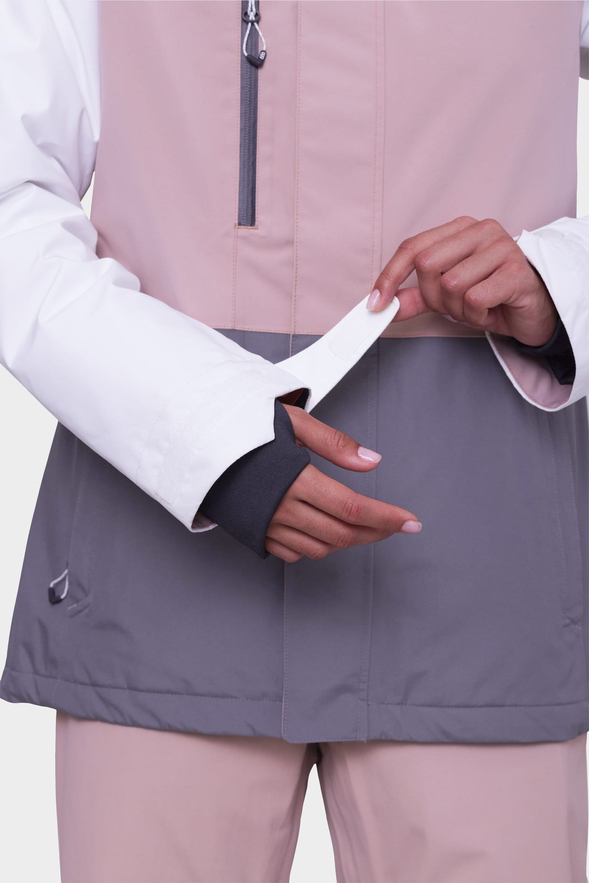 686 Womens Gore-Tex Willow Jacket White Dusty Mauve Rhino Grey